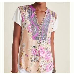 Anthropologie Tiny Floral Colorful Tee Shirt 2X